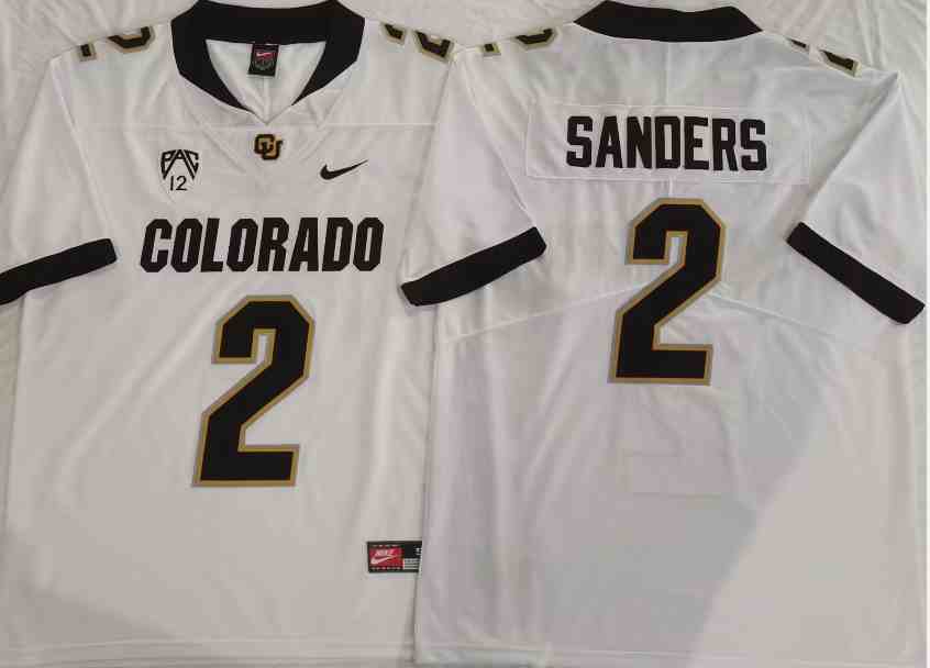 Men's  Colorado Buffaloes #2 Shedeur Sanders Original Retro Brand NIL Football Player Jersey - White (2)