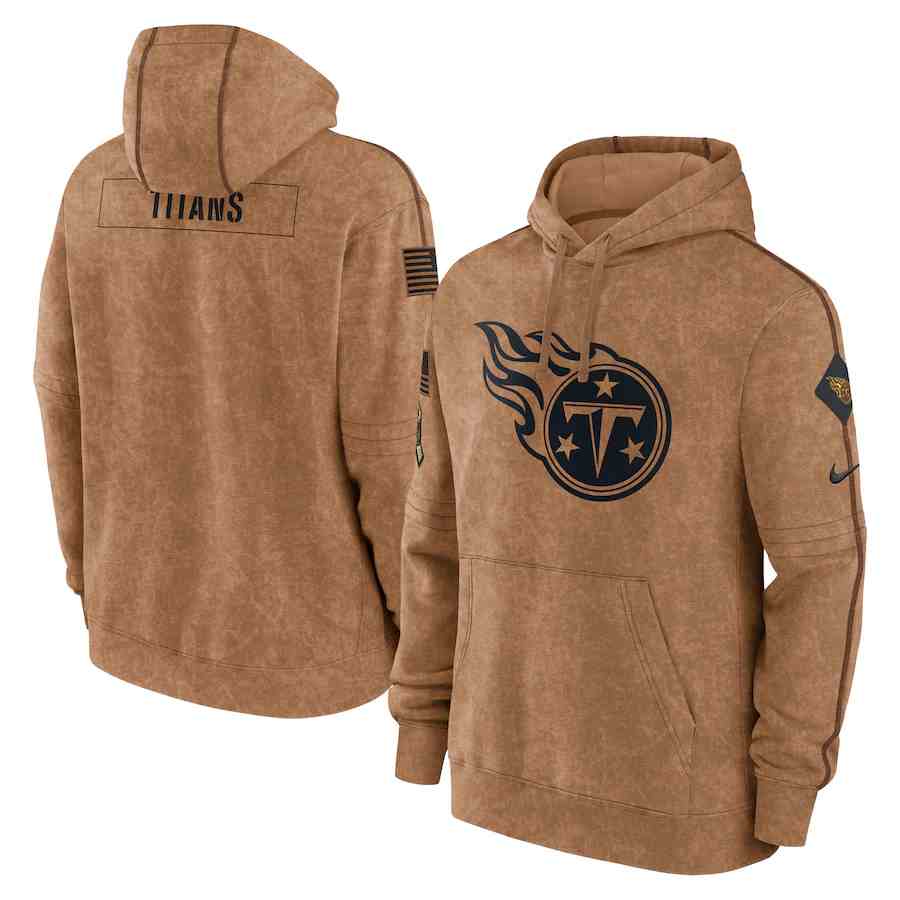 Men's Tennessee Titans 2023 Brown Salute To Service Pullover Hoodie