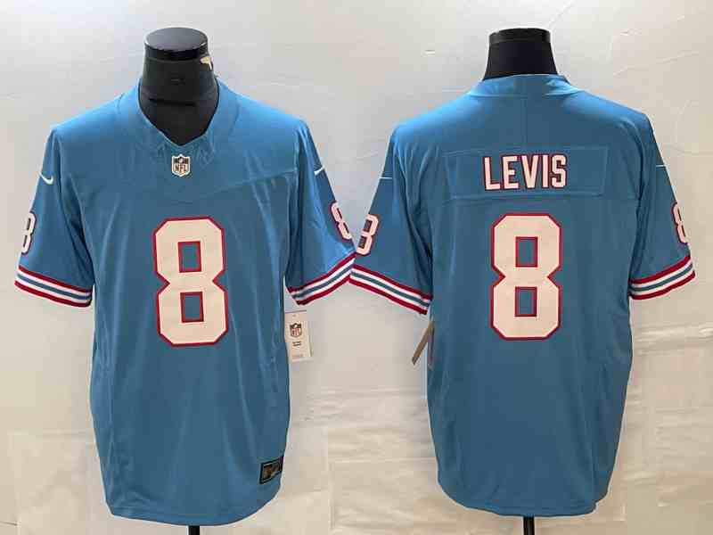 Men's Tennessee Titans #8 Will Levis Light Blue 2023 F.U.S.E. Vapor Limited Throwback Stitched Football Jersey