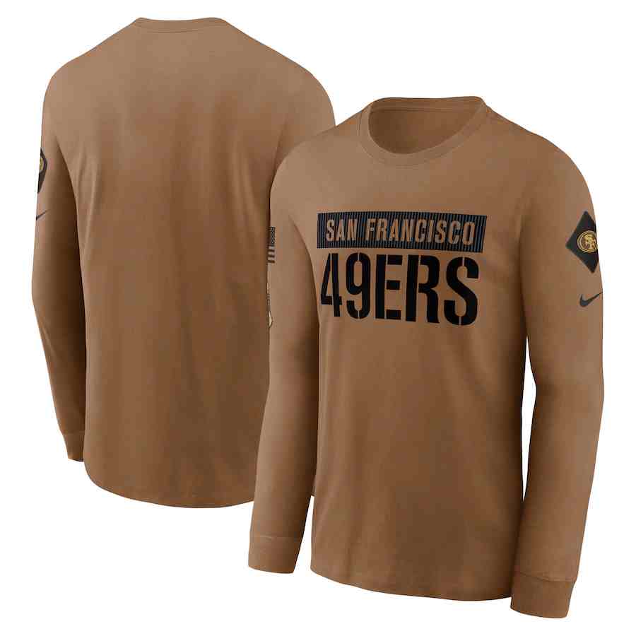Men's San Francisco 49ers 2023 Brown Salute To Service Long Sleeve T-Shirt