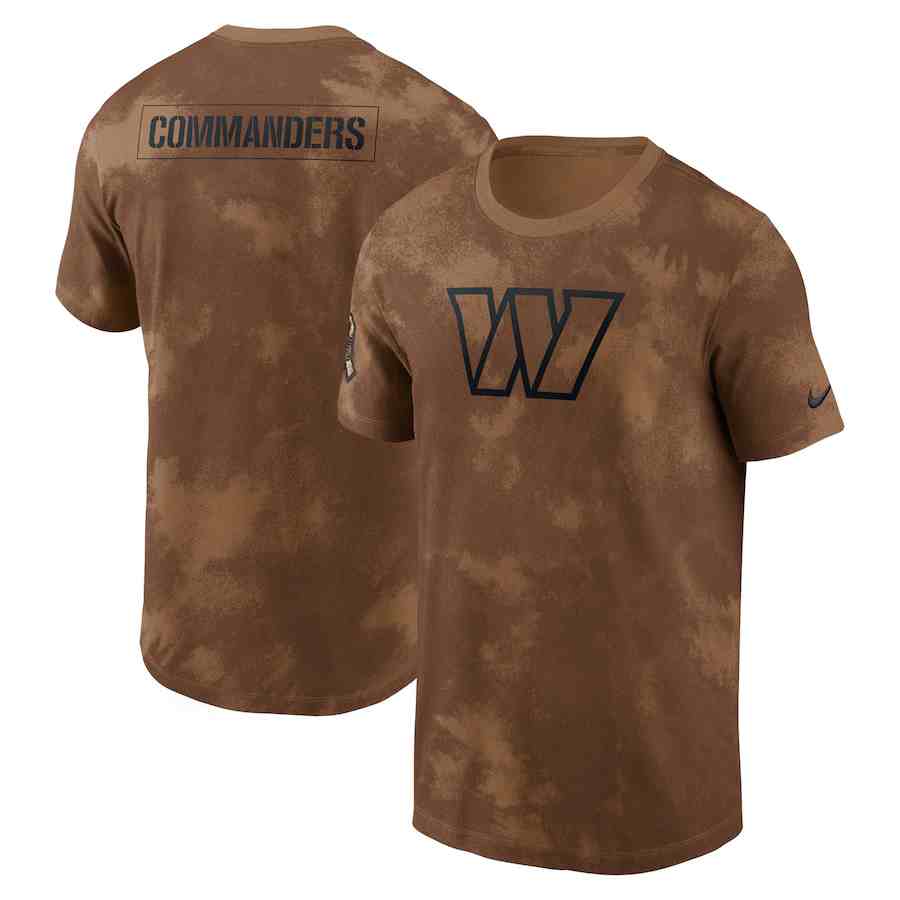 Men's Washington Commanders 2023 Brown Salute To Service Sideline T-Shirt