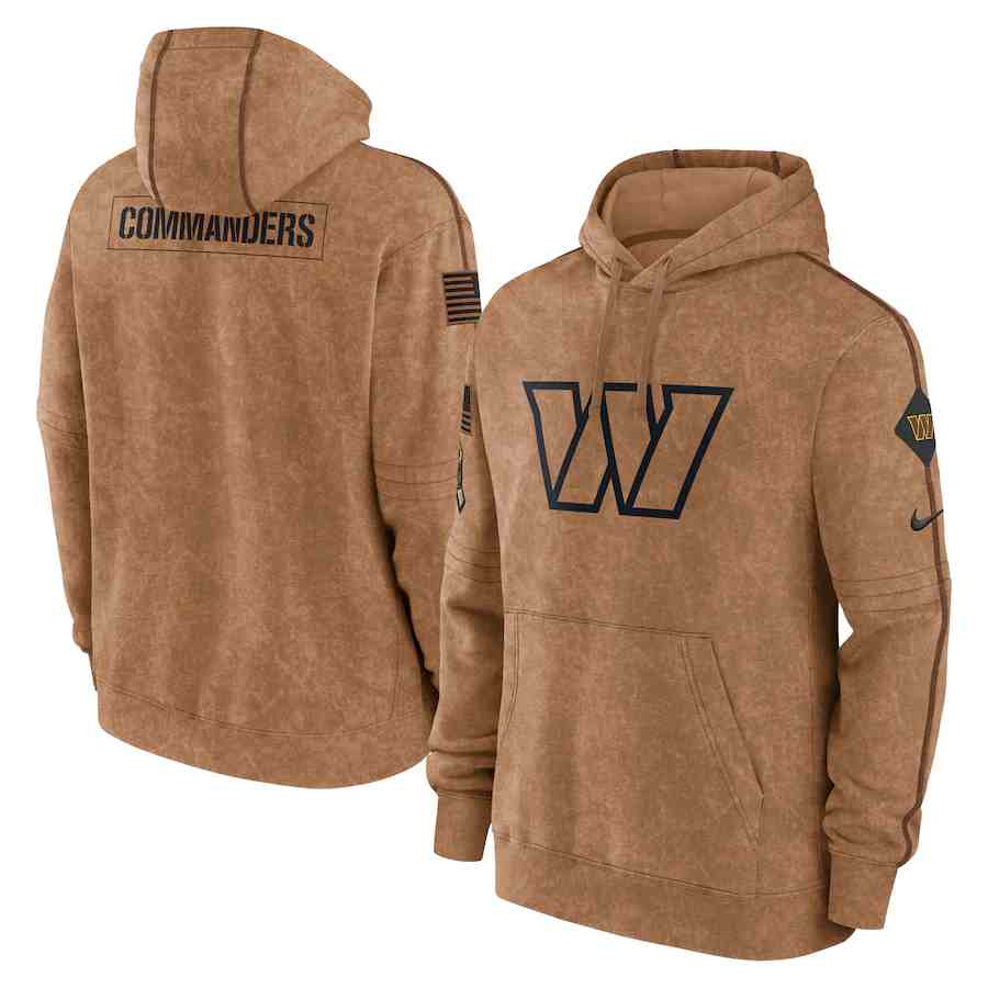 Men's Washington Commanders 2023 Brown Salute To Service Pullover Hoodie