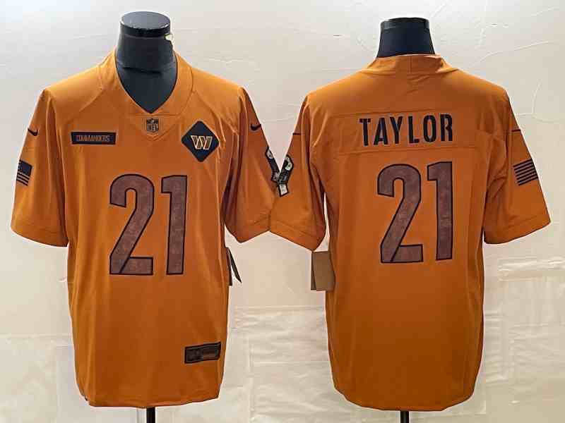 Men's Washington Commanders #21 Sean Taylor 2023 Brown Salute To Service Limited Stitched Football Jersey