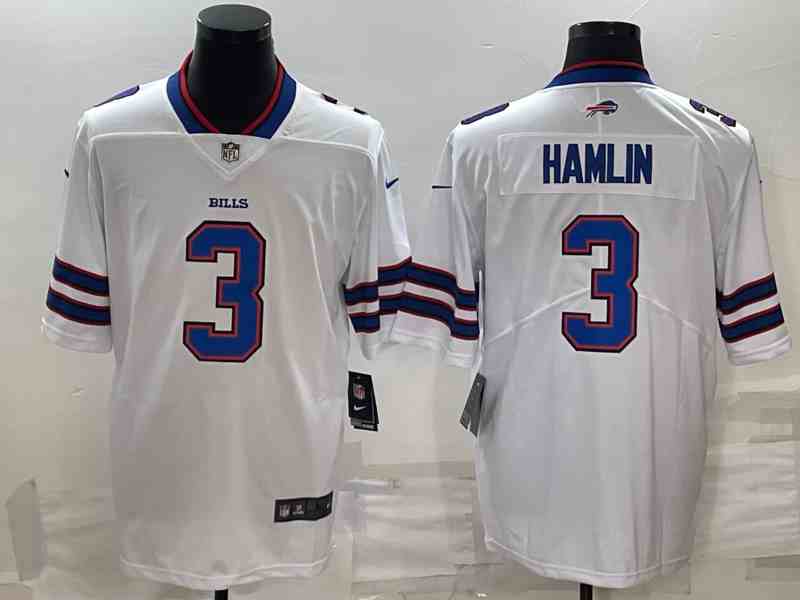 Nike Bills 3 Damar Hamlin White Vapor Untouchable Limited Jersey