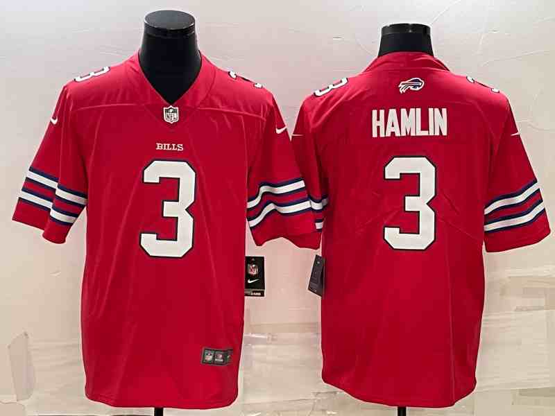 Nike Bills 3 Damar Hamlin Red Vapor Untouchable Limited Jersey