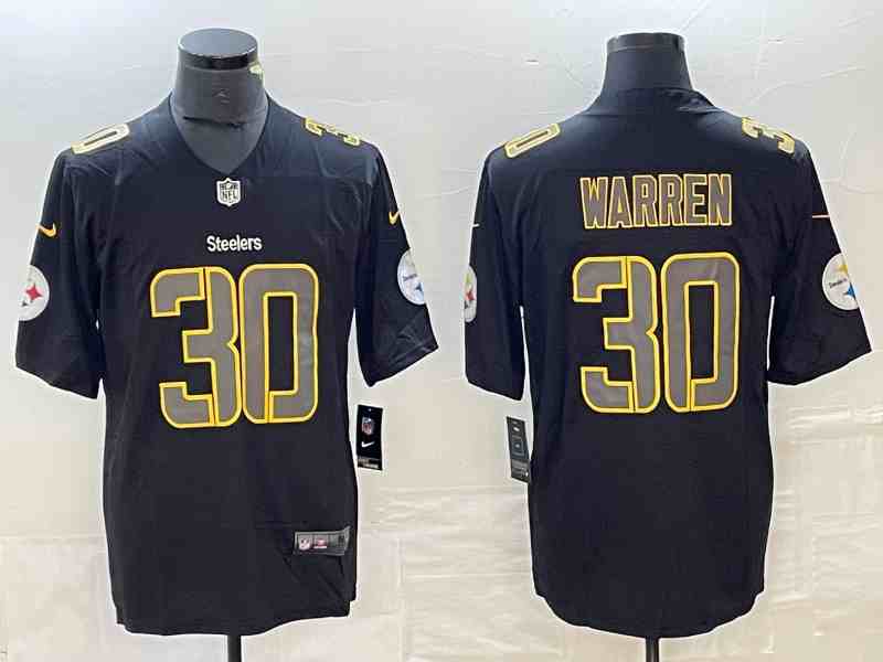 Men's Pittsburgh Steelers #30 Jaylen Warren Black Black Impact Limited Stitched NFL Jersey