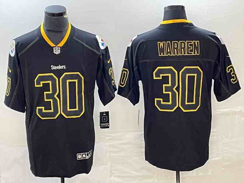 Men's Pittsburgh Steelers #30 Jaylen Warren  Black Lights Out Color Rush Limited Stitched NFL Jersey
