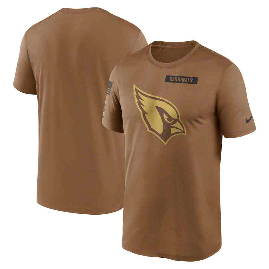 Men's Arizona Cardinals 2023 Brown Salute To Service Legend Performance T-Shirt