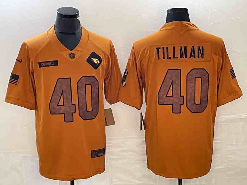 Men's Arizona Cardinals #40 Pat Tillman 2023 Brown Salute To Service Limited Football Stitched Jersey