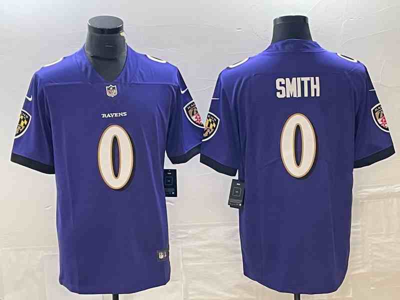 Men's Baltimore Ravens #0 Roquan Smith Purple Vapor Untouchable Limited Football Stitched Jersey