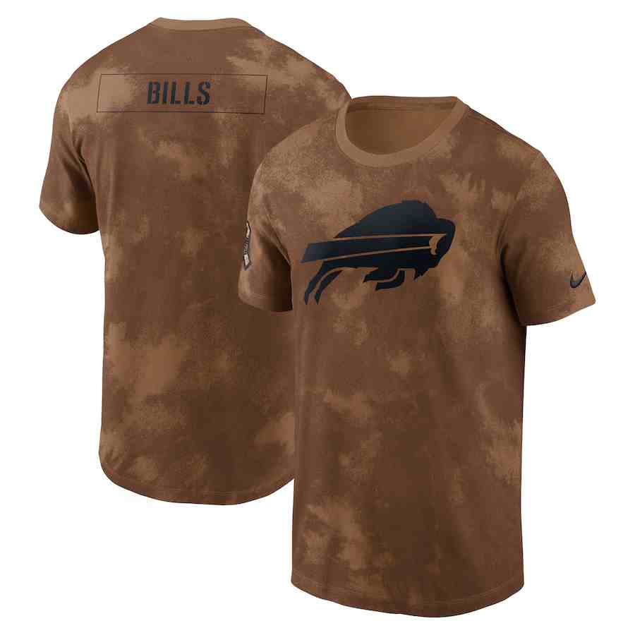 Men's Buffalo Bills 2023 Brown Salute To Service Sideline T-Shirt