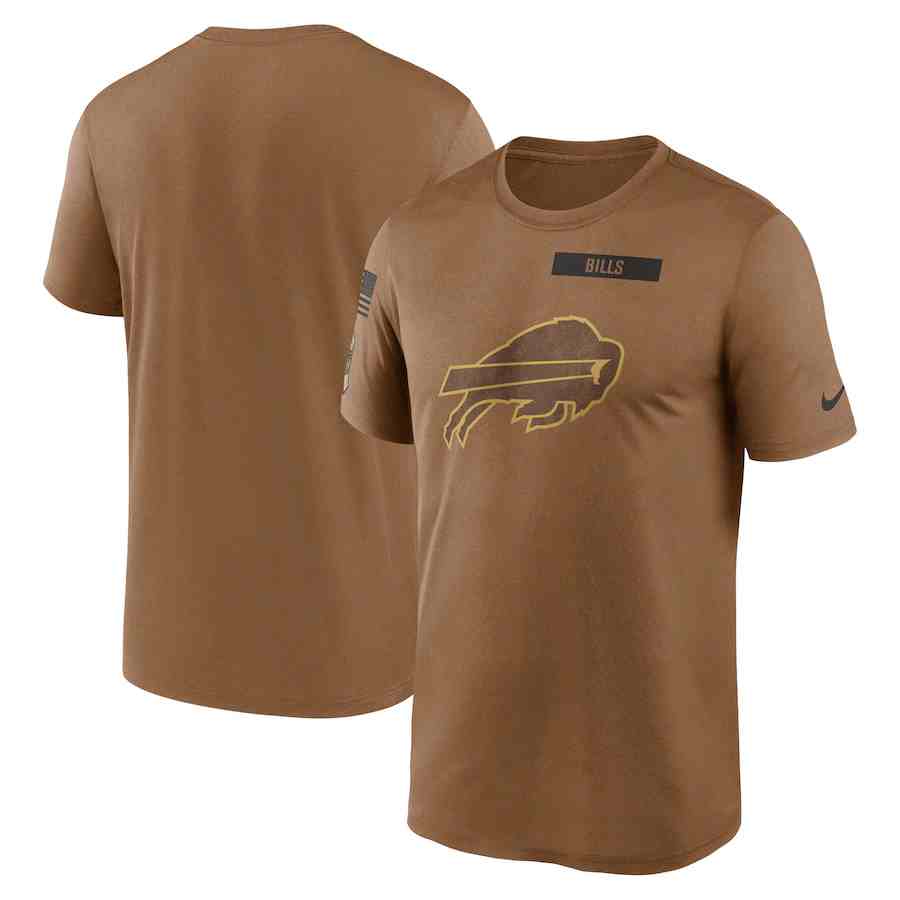 Men's Buffalo Bills 2023 Brown Salute To Service Legend Performance T-Shirt
