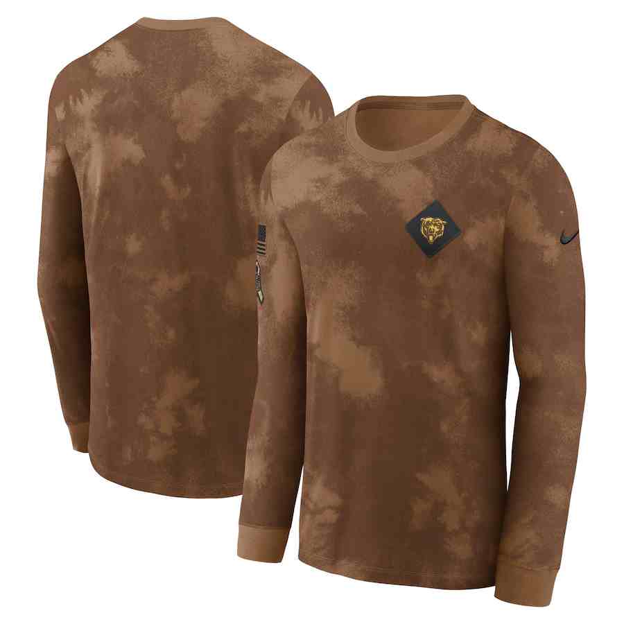 Men's Chicago Bears Brown 2023 Salute To Service Long Sleeve T-Shirt