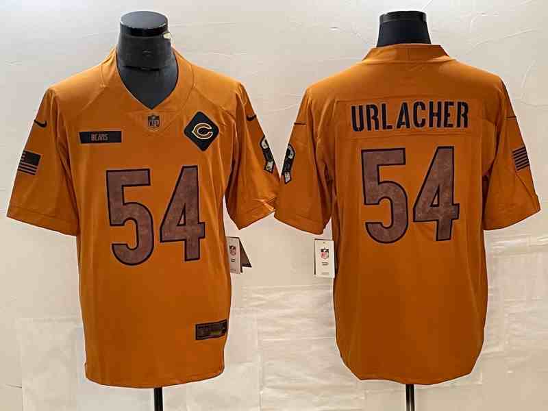 Men's Chicago Bears #54 Brian Urlacher 2023 Brown Salute To Service Limited Football Stitched Jersey
