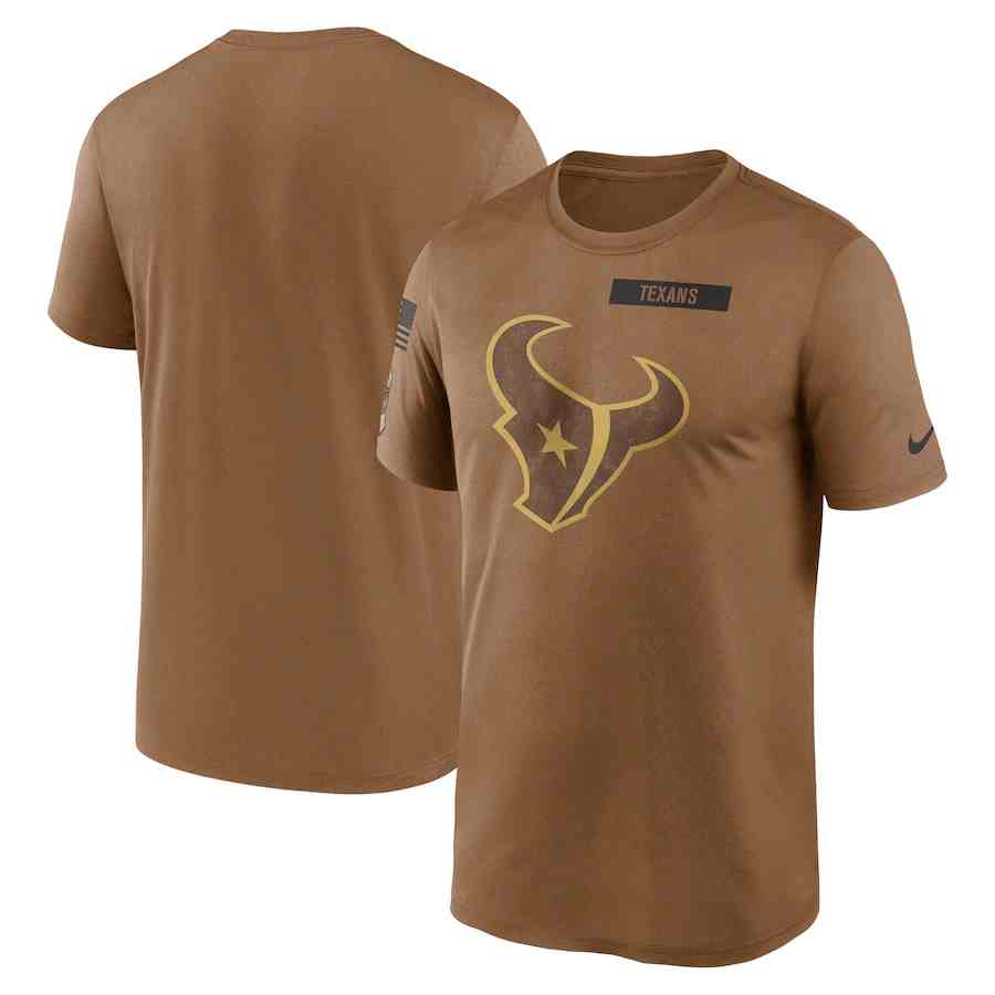 Men's Houston Texans 2023 Brown Salute To Service Legend Performance T-Shirt