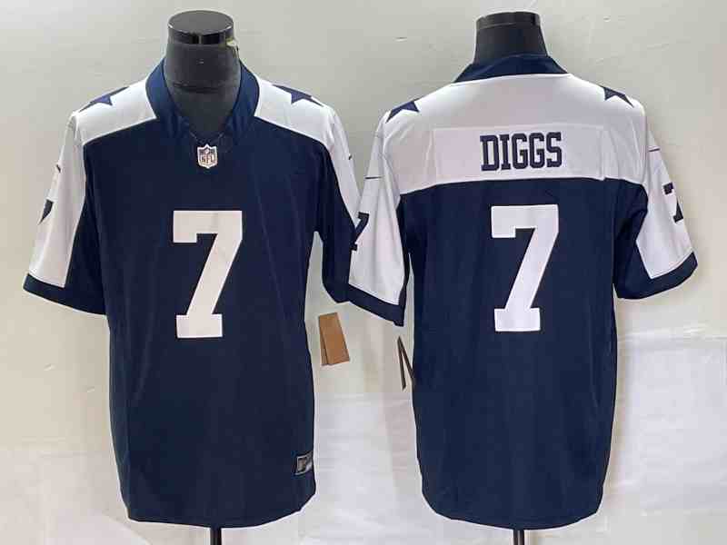 Men's Dallas Cowboys #7 Trevon Diggs Navy 2023 F.U.S.E.Thanksgiving Limited Football Stitched Game Jersey