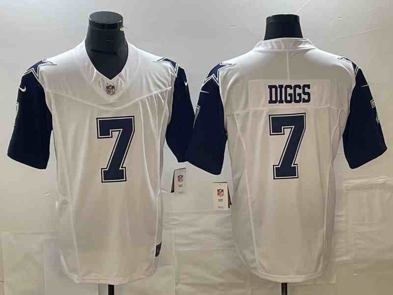 Men's Dallas Cowboys #7 Trevon Diggs White 2023 F.U.S.E. Vapor Limited Stitched Football Jersey