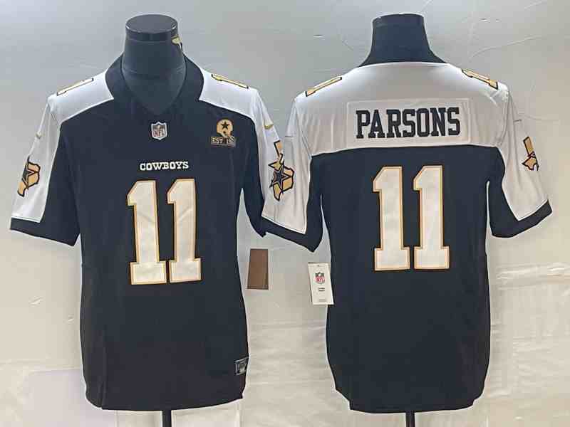 Men's Dallas Cowboys #11 Micah Parsons 2023 F.U.S.E. BlackWhite With Established In 1960 Patch Football Stitched Jersey