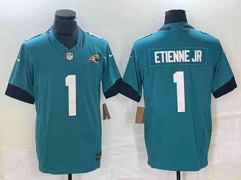 Men's Jacksonville Jaguars #1 Travis Etienne Jr. Teal 2023 F.U.S.E. Vapor Untouchable Limited Stitched Jersey