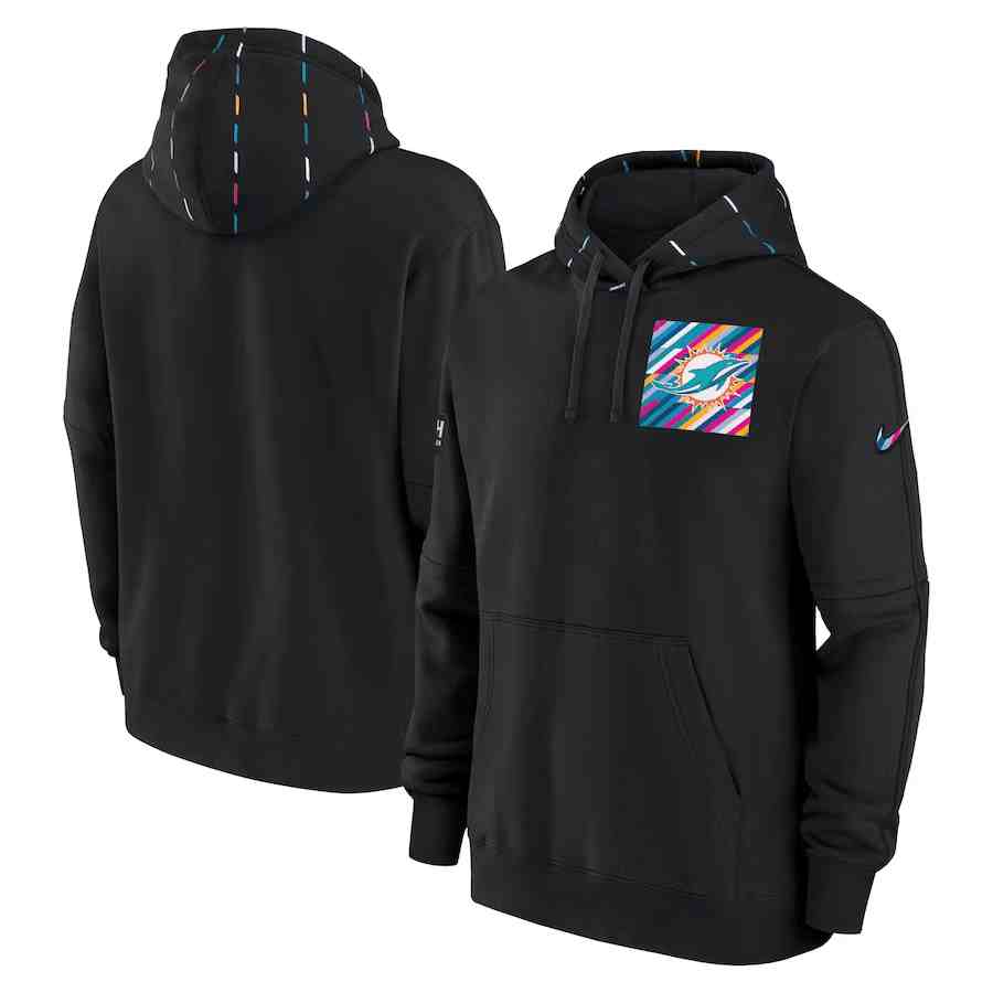 Men's Miami Dolphins Black 2023 Crucial Catch Club Pullover Hoodie