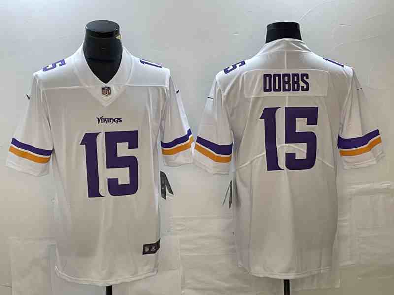Men's Minnesota Vikings #15 Josh Dobbs White Vapor Untouchable Limited Stitched Jersey