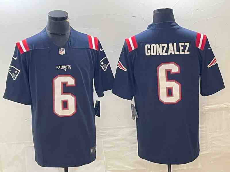 Men's New England Patriots #6 Christian Gonzalez Navy Vapor Untouchable Limited Stitched Football Jersey