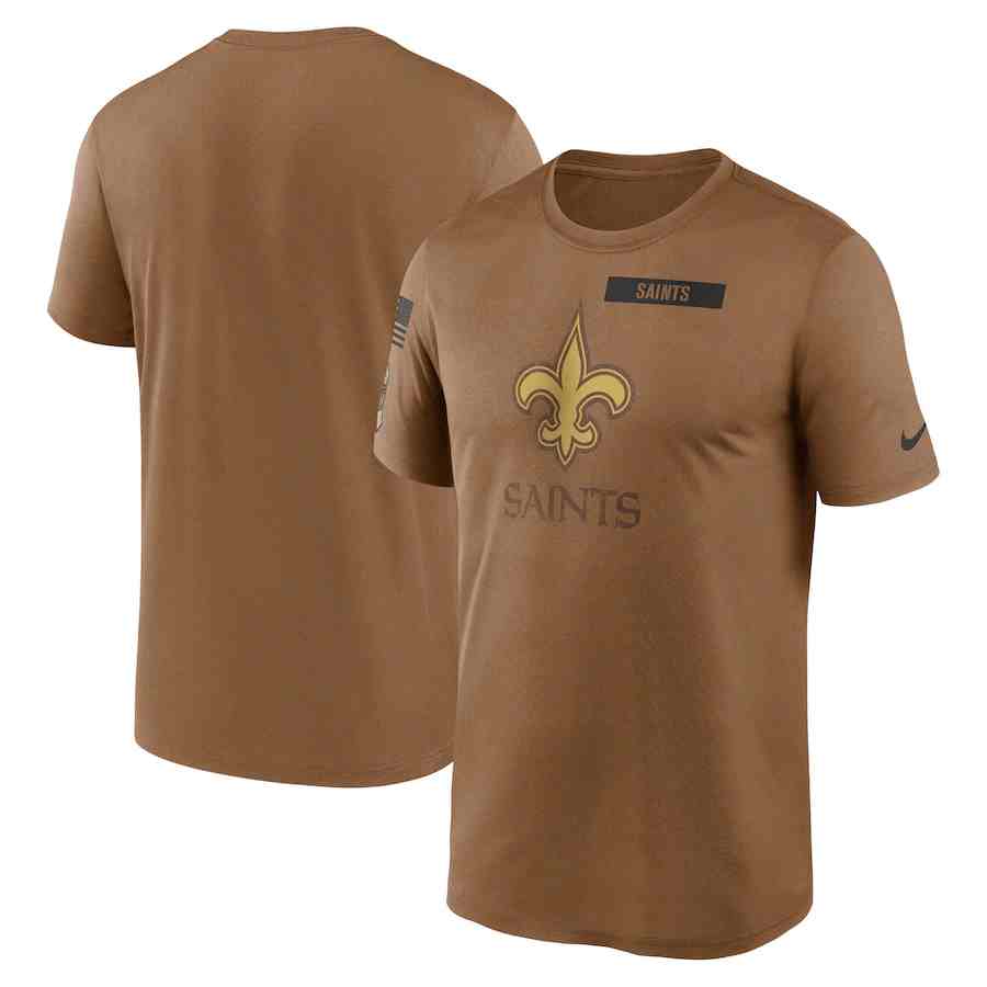 Men's New Orleans Saints 2023 Brown Salute To Service Legend Performance T-Shirt