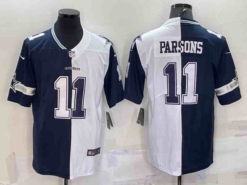Men's Dallas Cowboys #11 Micah Parsons Navy-White Split Vapor Untouchable Limited Stitched Jersey