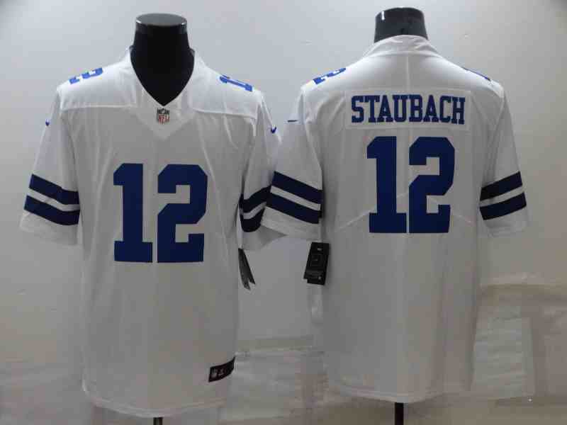 Men's Dallas Cowboys  #12 Roger Staubach  Limited White Vapor Jersey