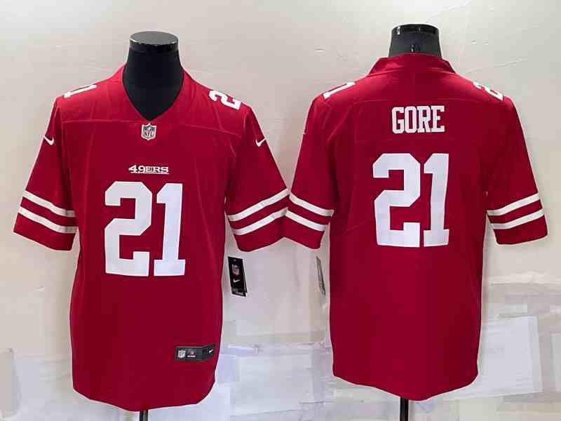 Men's San Francisco 49ers #21 Frank Gore Red Vapor Limited Jersey