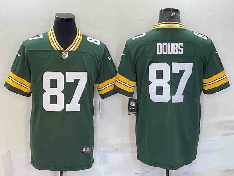 Men's Green Bay Packers #87 Romeo Doubs Green Stitched Game Jersey