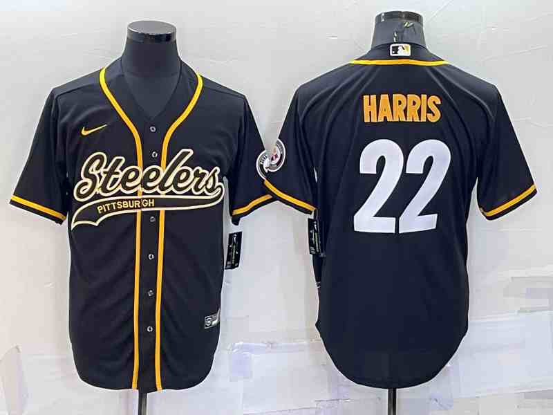 NFL Pittsburgh Steelers #22 Najee Harris Black Baseball Cool Base Jersey