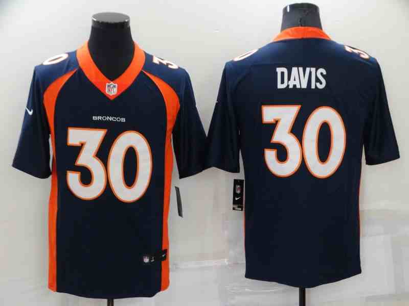 Men's Denver Broncos #30 Terrell Davis Navy Blue Vapor Limited Jersey