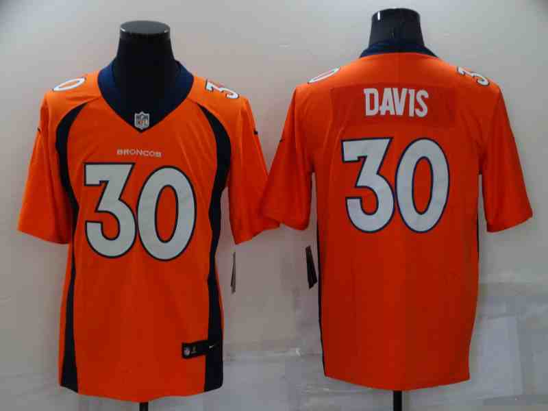 Men's Denver Broncos #30 Terrell Davis Orange Vapor Limited Jersey