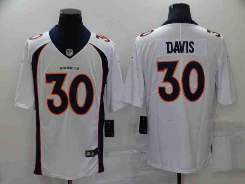 Men's Denver Broncos #30 Terrell Davis White Vapor Limited Jersey