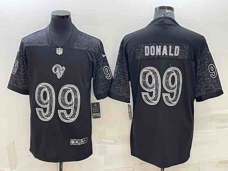 Men's Los Angeles Rams #99 Aaron Donald Black Reflective Limited Stitched Football Jersey