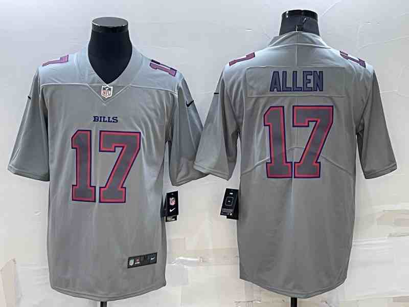 Men's Buffalo Bills #17 Josh Allen Grey Atmosphere Fashion 2022 Vapor Untouchable Stitched Limited Jersey