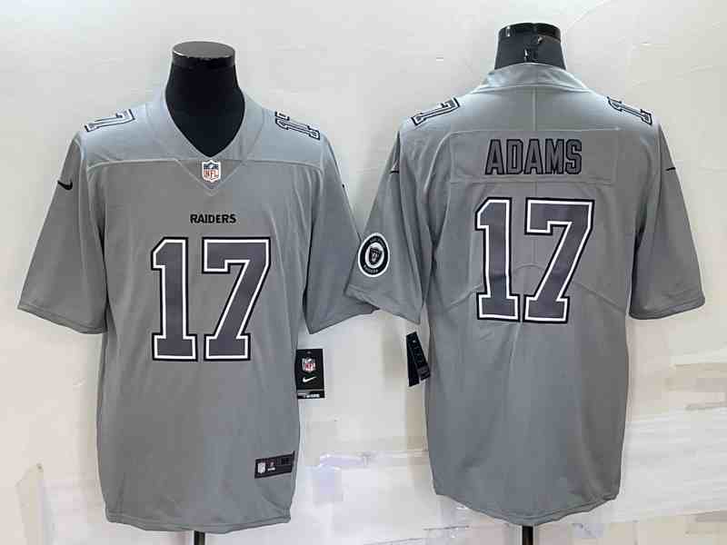 Men's Las Vegas Raiders #17 Davante Adams LOGO Grey Atmosphere Fashion 2022 Vapor Untouchable Stitched Limited Jersey