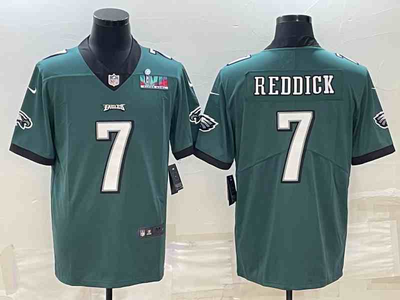 Men's Philadelphia Eagles #7 Haason Reddick Green Super Bowl LVII Patch Vapor Untouchable Limited Stitched Jersey