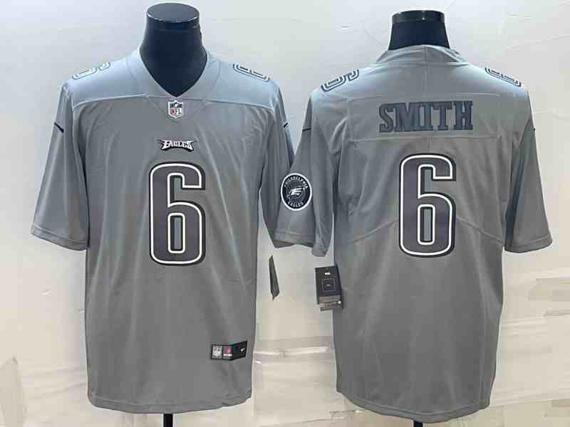 Men's Philadelphia Eagles #6 DeVonta Smith Gray Atmosphere Fashion Stitched Jersey 368