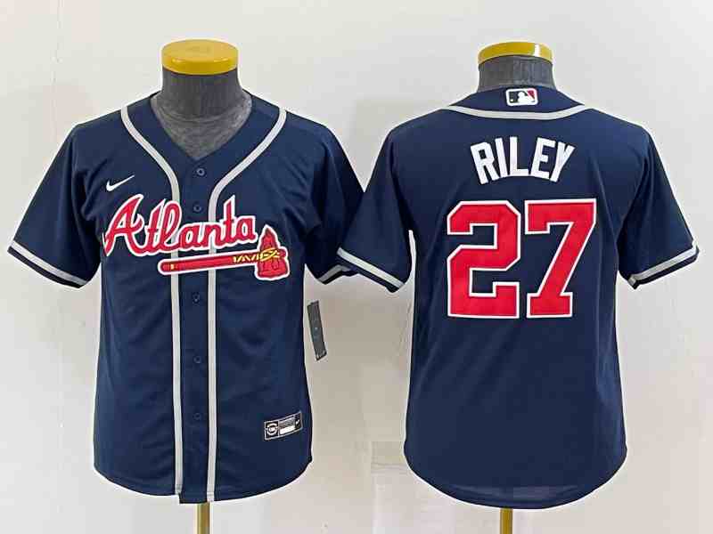 Women's  Atlanta Braves #27 Austin Riley Black Cool Base Stitched Baseball Jersey