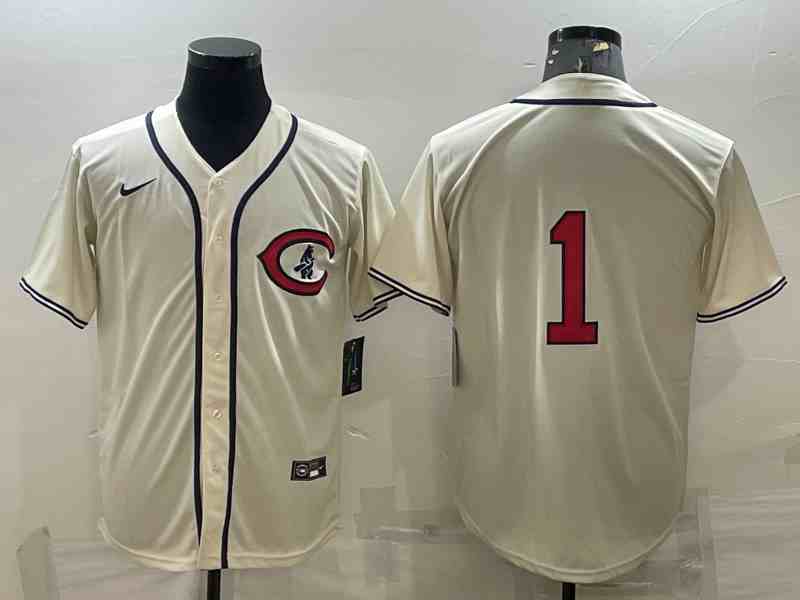 Men's Chicago Cubs #1 Kosuke Fukudome Cream Turn Back the Clock Stitched MLB Cooperstown Collection Nike Jersey