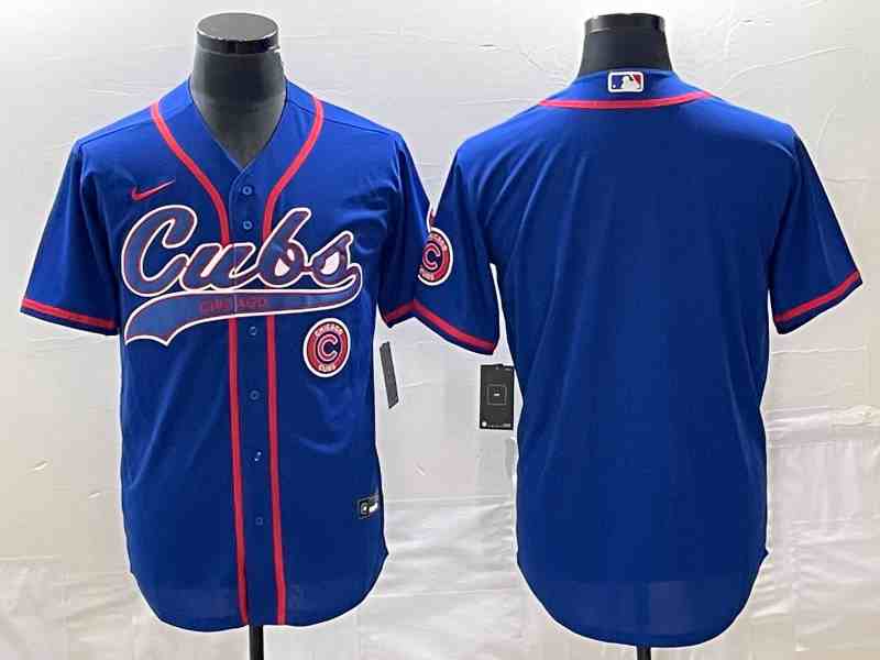 Men's Chicago Cubs Blank Royal Cool Base Stitched Baseball Jersey