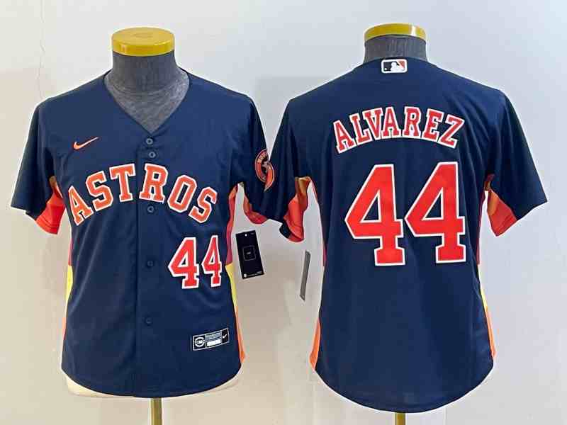 Youth Houston Astros #44 Yordan Alvarez Navy Blue Stitched MLB Cool Base Nike Jersey1