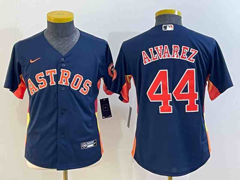 Youth Houston Astros #44 Yordan Alvarez Navy Blue Stitched MLB Cool Base Nike Jersey