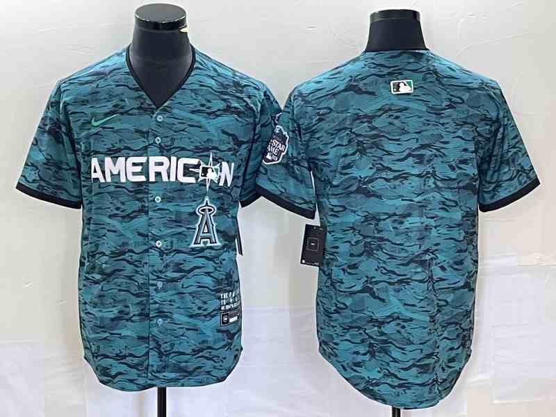 Men's Los Angeles Angels Blank Teal 2023 All-Star Cool Base Stitched Jersey