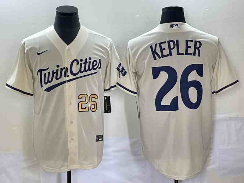 Men's Minnesota Twins #26 Max Kepler Number Cream 2022 City Connect Cool Base Stitched Jersey