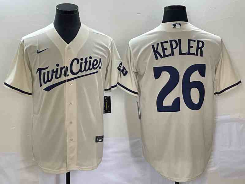 Men's Minnesota Twins #26 Max Kepler Cream 2022 City Connect Cool Base Stitched Jersey