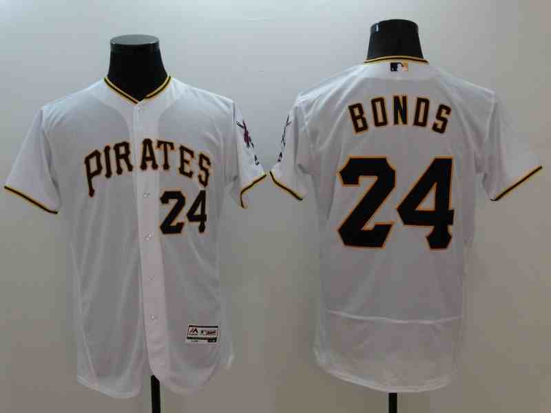 Men's Pittsburgh Pirates #24 Barry Bonds White Flexbase Authentic Collection Stitched MLB Jersey