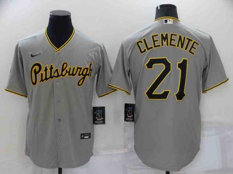 Men's Pittsburgh Pirates #21 Roberto Clemente Black Cool Base Stitched Jersey (2)